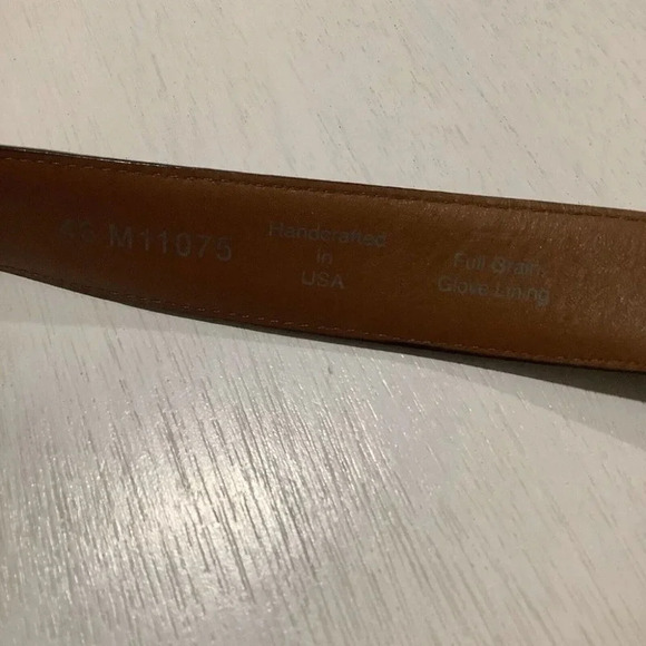 Brighton Mens Dress Belt Leather Brown Silver America Made 46 Classic Simple - Picture 4 of 10